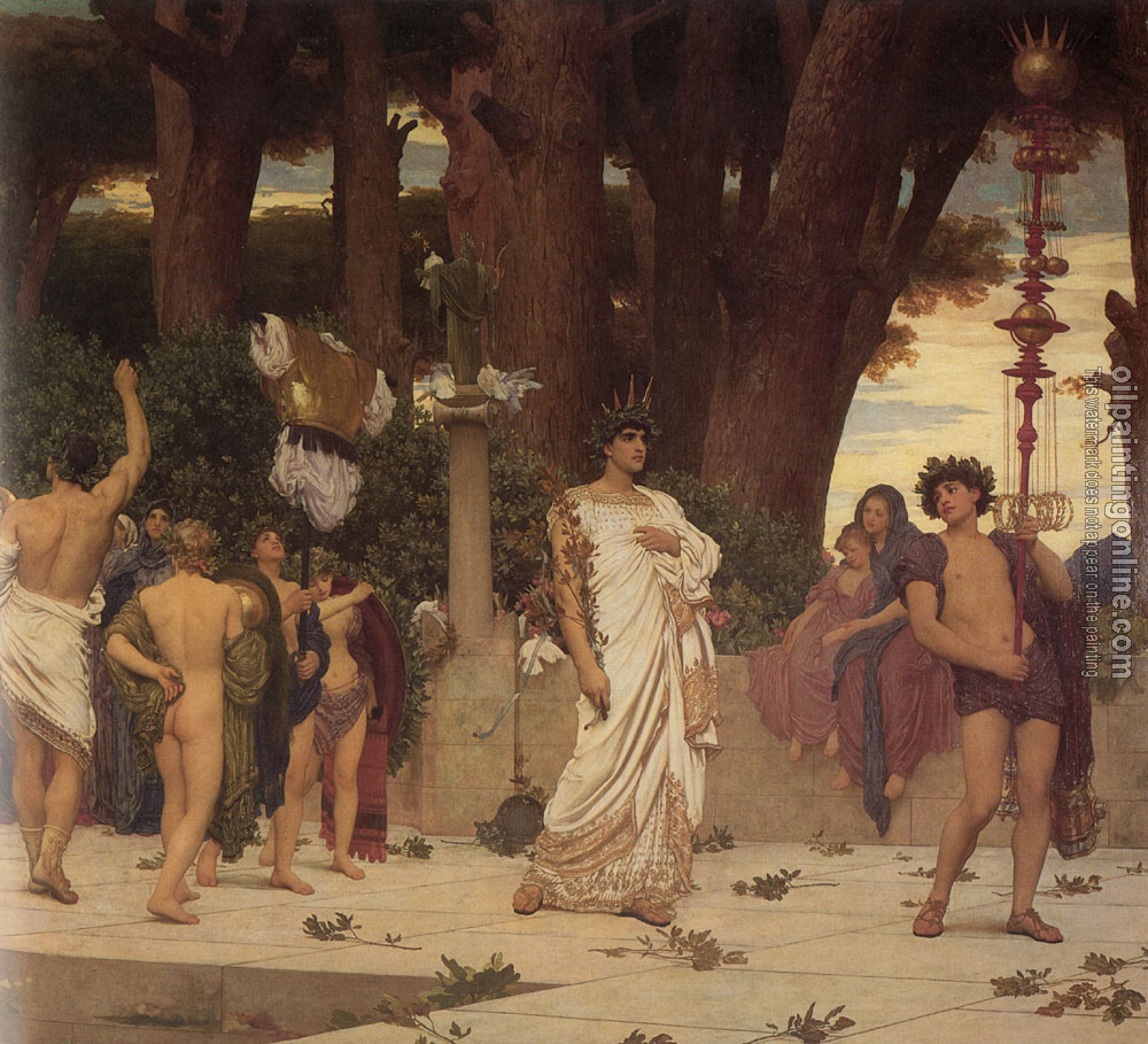 Leighton, Lord Frederick - The Daphnephoria-Detail Right